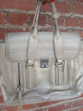 Phillip Lim Metallic Gold Structured Tote Handbag